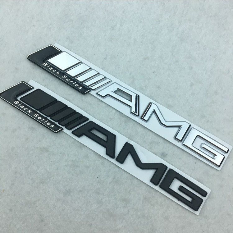 适用奔驰改装black series AMG车标车贴3D立体装饰贴AMG后尾标
