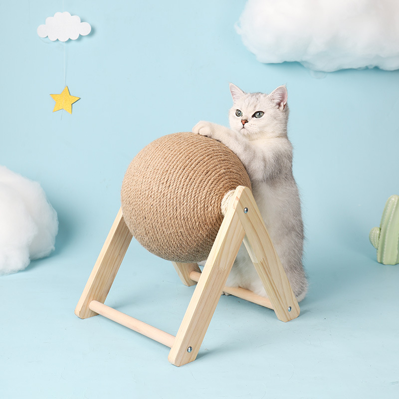 猫抓板猫玩具木质猫抓球兔子磨爪麻绳绳猫爬架耐用猫抓柱宠物用品
